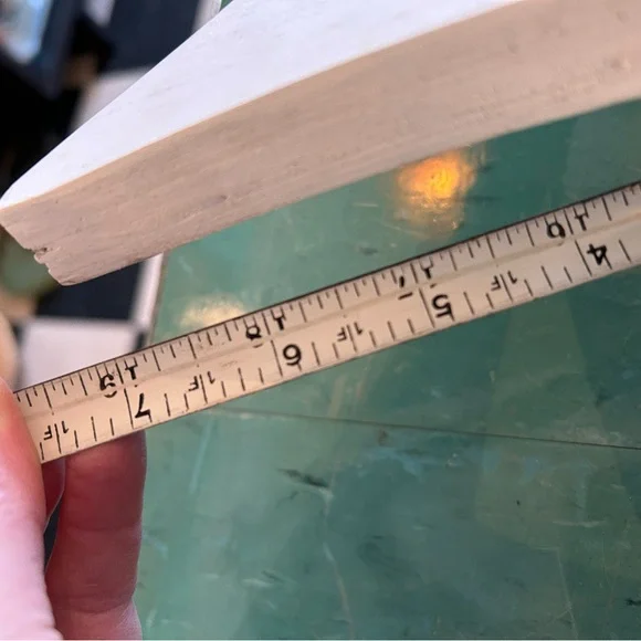 Handmade wood plant hanger vintage atomic retro vertical eye shape boho white - Picture 5 of 8